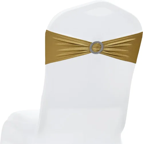 Vista 44 de MDS® Paquete de 10 bandas de elastano para silla con hebilla deslizante para decoración de bodas y eventos, bandas elásticas reutilizables