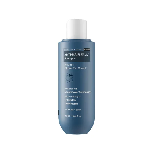 Vista 13 de Bare Anatomy Champú anticaídas Proporciona 5 veces control de caída del cabello pH 4.6 Adenosina y péptidos Fortalece las raíces débiles