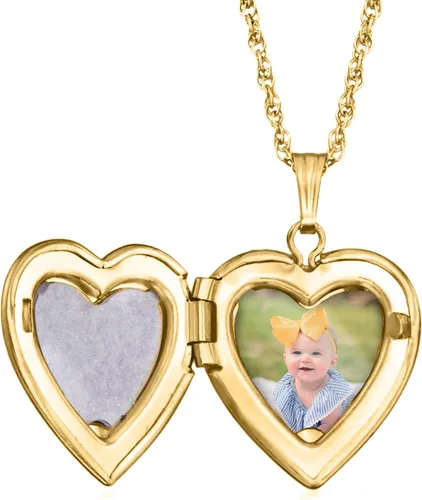Vista 2 de Ross-Simons 14kt Yellow Gold Personalized Heart Locket Necklace