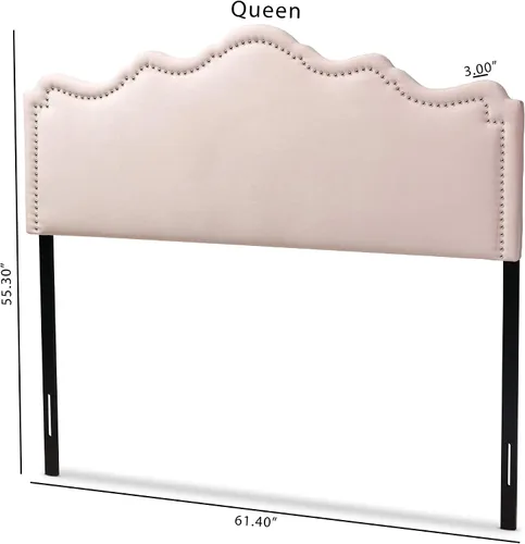 Vista 3 de Baxton Studio Cabeceros, Queen, Rosa Claro