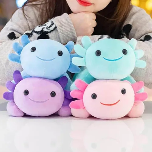Vista 9 de Axolotl - Juguete de peluche, suave y lindo ajolote de 10.8 pulgadas, almohada de felpa de algodón de peluche Kawaii Salamandra Animal para niños