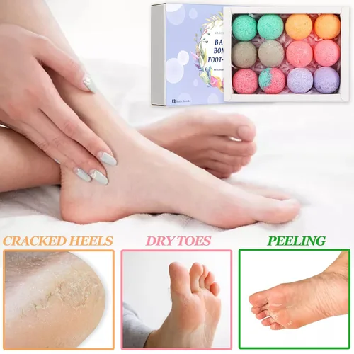 Vista 2 de Paquete de 12 bombas de baño de pies, remojo orgánico para pies con sal de baño, aceites esenciales ricos en bombas de spa para pies secos