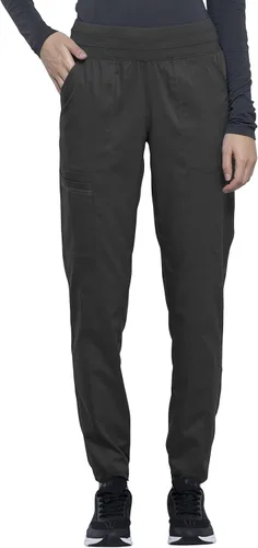 Vista 9 de Cherokee WW011 - Pantalones de uniforme médico para mujer tipo jogger con tiro normal, cintura elástica de 5 bolsillos, ultra suaves con elasticidad