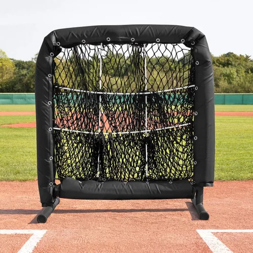 Vista 2 de FORTRESS Jarra de béisbol y sóftbol Target - Red de lanzamiento de 9 bolsillos con 3 ajustes ajustables