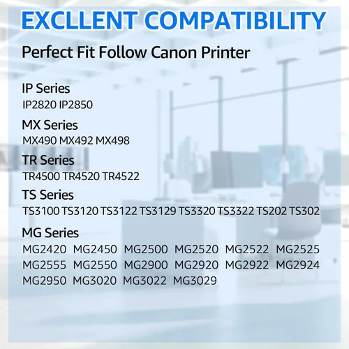 Vista 2 de Cartucho de tinta negro 245XL de repuesto para Canon 245 PG245 XL PG245XL para Pixma MX490 TR4520 TS3322 TR4522 TR4500 TS3122 TS3300 MX492 MG2522