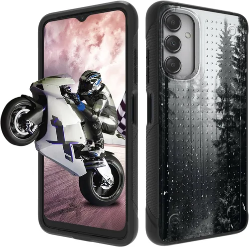 Vista 29 de Funda protectora resistente de doble capa para Samsung A14 5G (parte trasera con textura antideslizante), TPU suave a prueba de golpes, para Samsung