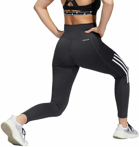 Vista 3 de adidas Leggings ligeros de cintura alta de 3 rayas de malla 78 para mujer