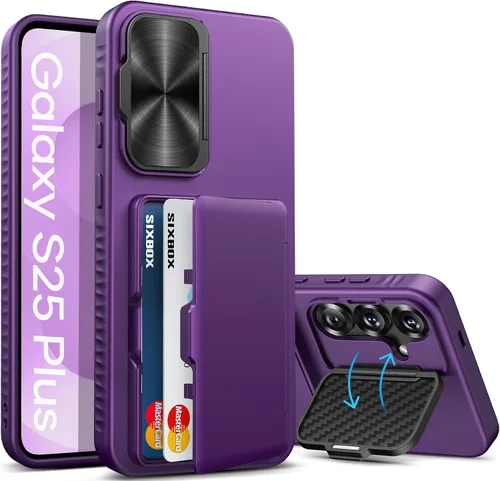 Vista 25 de para Samsung Galaxy S25 Funda, Compatible con MagSafe y Soporte Integrado y Grado Militar de Resistencia a Caídas, Funda Magnética Translúcida