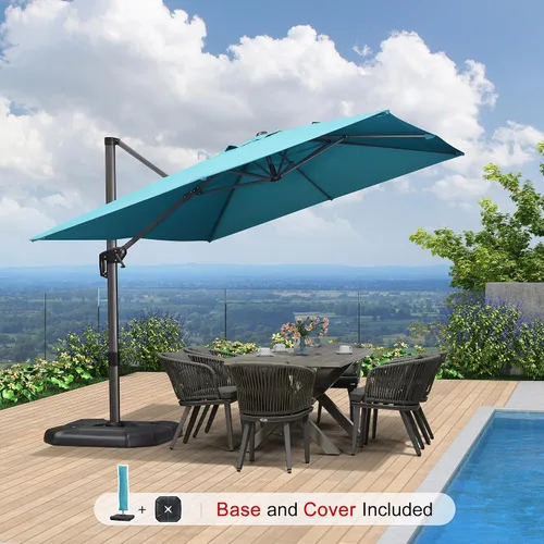 Vista 170 de PURPLE LEAF Paraguas al aire libre con base 8' x 8' protección solar verde Manzana Verde (Apple Green)