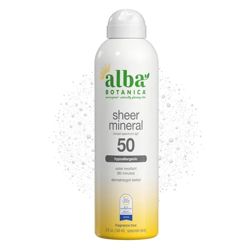 Vista 7 de Alba Botanica Spray protector solar mineral transparente, SPF 30, amplio espectro sin fragancia, resistente al agua y biodegradable, botella de 5