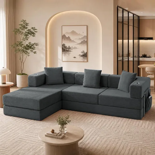 Vista 11 de Sofá modular seccional, sofá en forma de L de 108 pulgadas con Azul