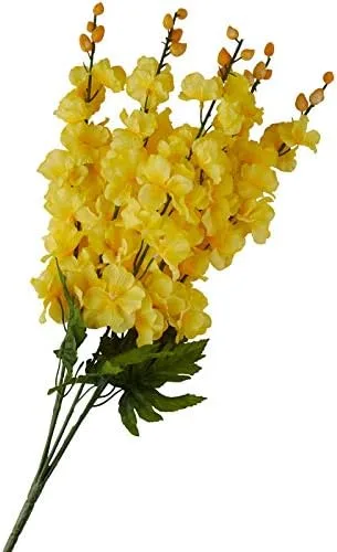 Vista 4 de Factory Direct Craft Poly Silk Beauty Pink Delphinium Floral Bush para decoración de interiores