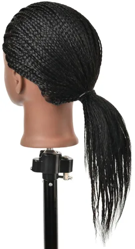 Vista 7 de RIHANNAHAIR - Cabello humano 100% real estilo afro, incluye cabeza de maniquí para peluquería: prácticas de estilismo, trenzado, rizado, estilizado