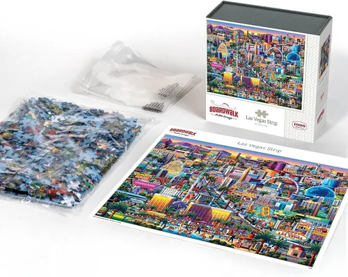 Vista 3 de Boardwalk Puzzle Company Rompecabezas de Las Vegas Strip, 1000 piezas