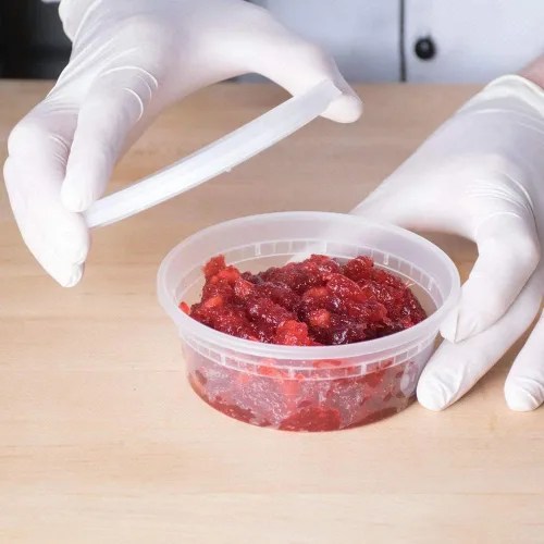 Vista 5 de RiverBlue TSHomeGoods - Recipientes de almacenamiento de alimentos con tapas, 8 onzas, aptos para congelador, microondas, preparación de comidas