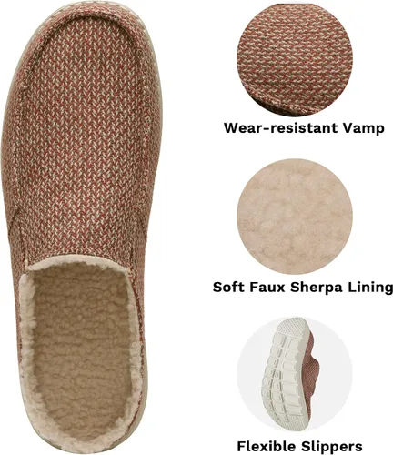 Vista 4 de Bruno Marc Pantuflas cómodas y mullidas para mujer, de piel sintética, para interiores y exteriores