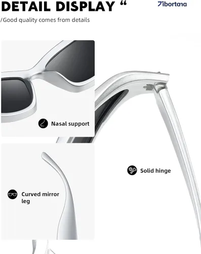 Vista 3 de Tibortana Gafas de sol polarizadas envolventes Y2k para hombres y mujeres, modernas, ovaladas, oscuras, futuristas