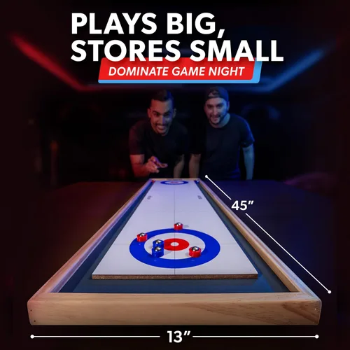 Vista 5 de GoSports Juego de Shuffleboard y Curling 2 en 1 de Mesa