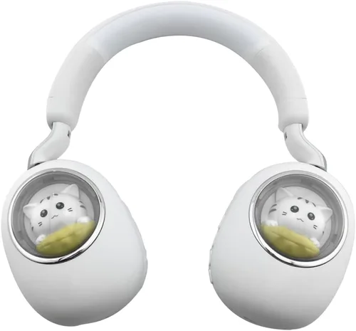 Vista 8 de Auriculares inalámbricos con luces LED, auriculares para niños con Bluetooth iluminado sobre la oreja con micrófono y tarjeta SD para la escuela