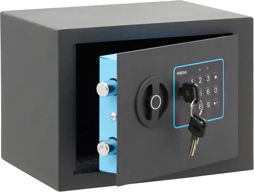 Vista 3 de ARREGUI Blue 650100 Caja fuerte de acero con cerradura electrónica, 6.7 x 9.1 x 6.7 in, 5 L, caja fuerte para el hogar y el hogar, teclado
