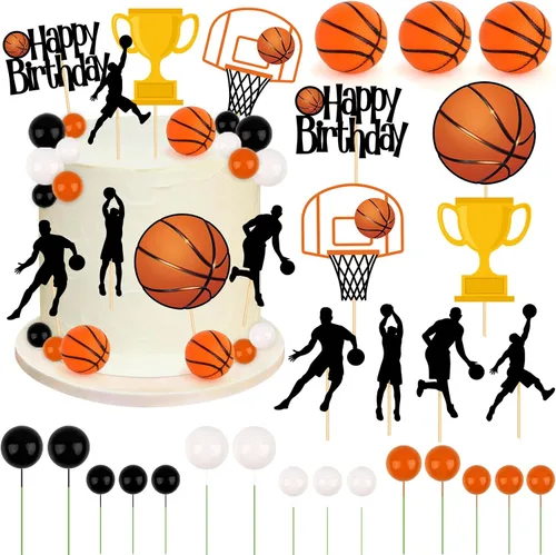 Vista 15 de Juego de 26 decoraciones de pastel de béisbol con mini bolas, jugador, gorras, guantes, murciélagos, adornos de pastel de cumpleaños de béisbol