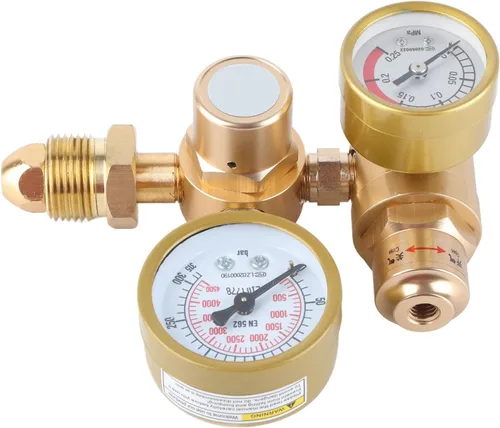 Vista 7 de Regulador de soldadura de gas para argón CO2 Dispositivo de medición de alta presión de 4500 PSI con medidor de flujo Regulador de gas soldador