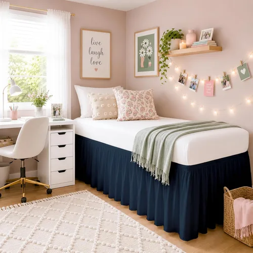 Vista 11 de SlumberWell Falda de cama con volantes, tamaño individual XL, caída de 36 pulgadas, gris oscuro Solución de almacenamiento oculto