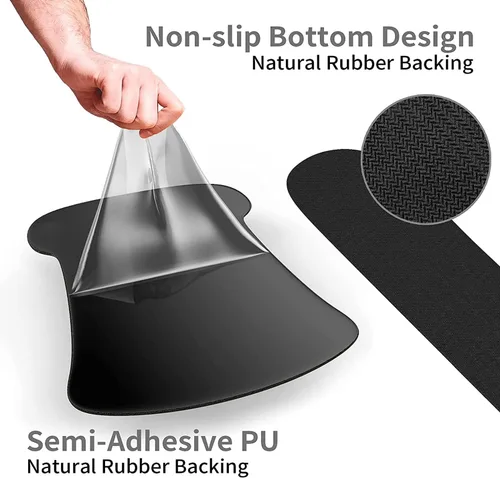 Vista 5 de Alfombrilla de mouse ergonómica con soporte de muñeca y reposamuñecas de teclado de espuma viscoelástica, alfombrilla de mouse de gel con base