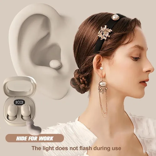 Vista 2 de Mini auriculares inalámbricos invisibles pequeños Bluetooth pequeños pequeños auriculares discretos para pequeños canales auditivos pequeños