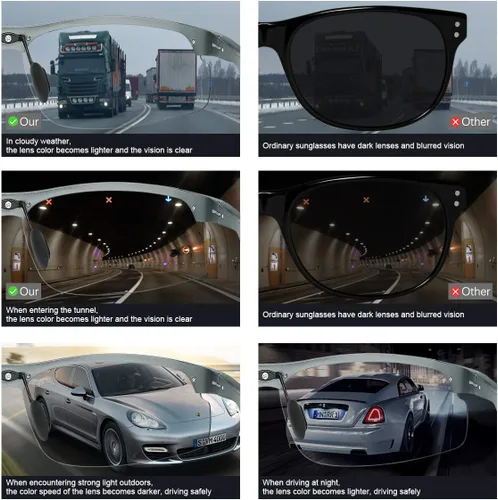 Vista 4 de YIMI Gafas de sol polarizadas fotocromáticas para conducción z87 para hombres y mujeres gafas de seguridad de día y noche