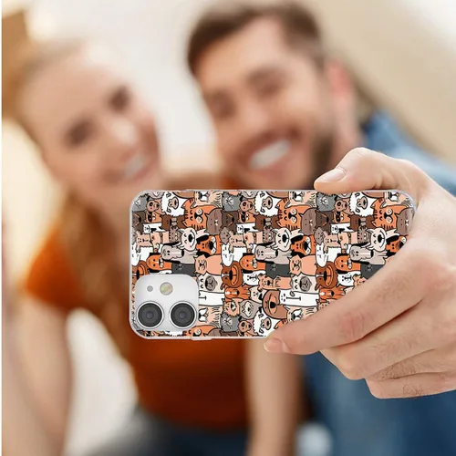 Vista 6 de Funda protectora de cuerpo completo diseñada para iPhone 12 Mini, a prueba de golpes, delgada, flexible, suave, TPU transparente, con diseño