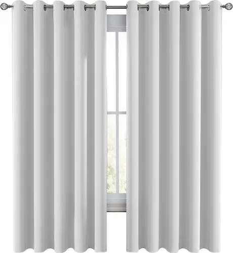 Vista 44 de LUX Décor - Juego de 2 paneles de cortinas opacas de alta calidad de 63 pulgadas de largo, cortinas de oscurecimiento de habitación con aislamiento