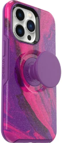 Vista 4 de OtterBox + Pop Symmetry Series Funda para iPhone 13 Pro (solamente) Embalaje no minorista (Berry Flow)