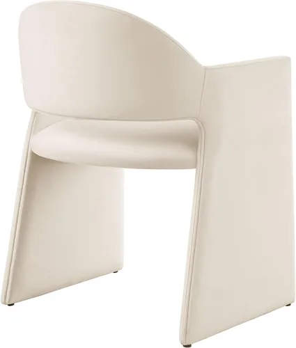 Vista 7 de Modway Talia Performance - Sillón de comedor de terciopelo en alabastro, moderna silla de comedor curvada con respaldo abierto, silla de barril