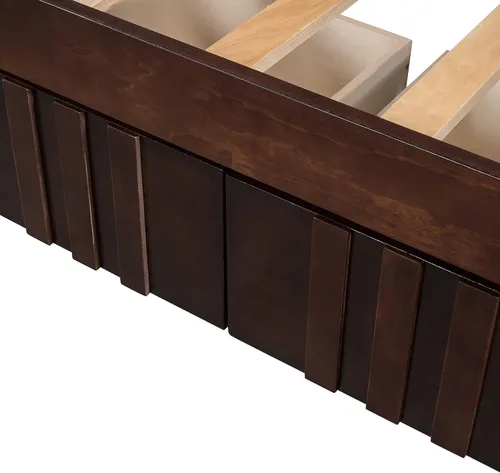 Vista 4 de Harper & Bright Designs Marco de cama esquinero de tamaño individual con cajones, sofá cama de madera maciza con almacenamiento y cabecero,