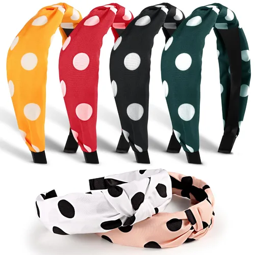 Vista 18 de DiyJibb Diademas para Mujeres y Niñas - 6 Piezas Diademas Elegantes con Nudo Superior - Diadema Anudada para Mujeres - Bandas para la Cabeza Anchas