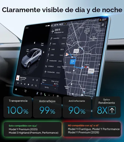 Vista 2 de Wigoo Protector de pantalla para Tesla Model 3 (2024 ~ 2026) y Model Y Premium 2025 mate [sin reflejos ni huellas dactilares] Accesorios