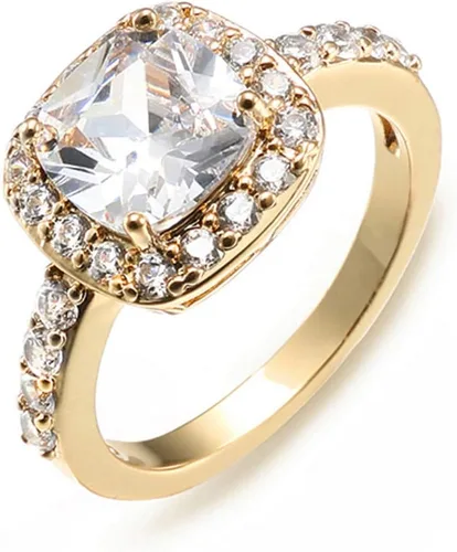 Vista 7 de Anillos cuadrados CZ de la colección Impression para boda, fiesta, cócteles, clásico, de moda Azul Aqua