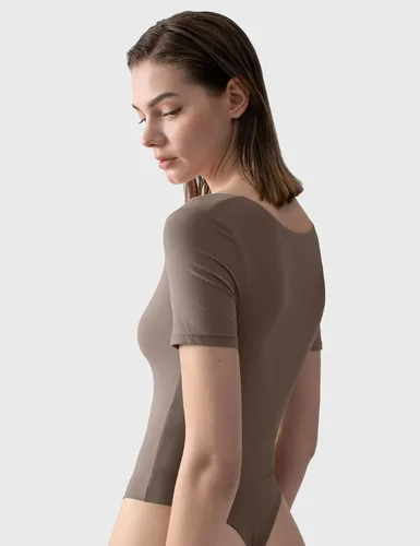 Vista 4 de PUMIEY Body de manga corta con cuello en V para mujer, colección Sharp