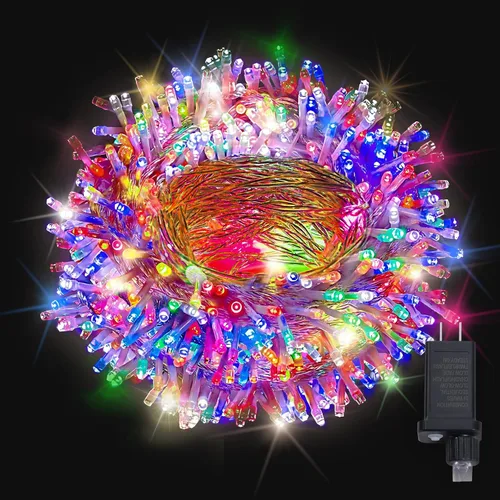 Vista 10 de Etinga - Guirnalda de 100 luces LED rosa, 33 pies con enchufe, luces de hadas decorativas con 8 modos para interiores y exteriores, dormitorio
