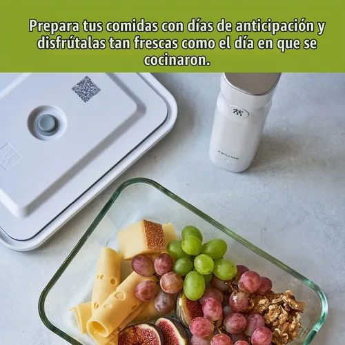 Vista 12 de ZWILLING Fresh & Save Recipiente sellador al vacío mediano, cacerola con tapa, bandeja para brownies, bandeja para lasaña, bandeja para pizza, 9.5 x
