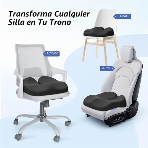 Vista 7 de ZIKEE - Cojín de asiento ergonómico con pendiente para muslos para largas sesiones de sentado, cojín de espuma viscoelástica para silla de oficina