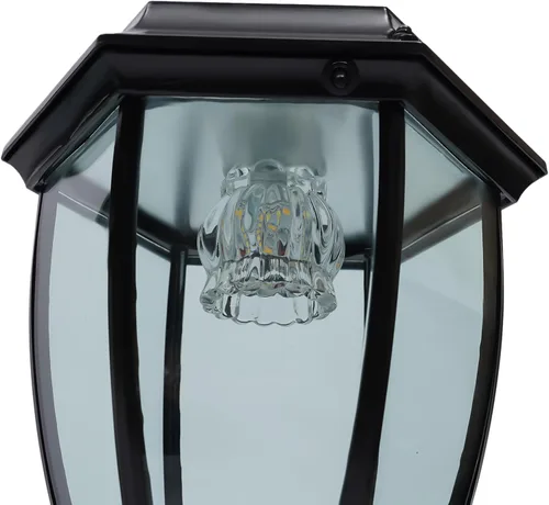 Vista 7 de TFCFL Luces solares para postes al aire libre, aplique de pared, lámpara solar IP55, impermeable, lámpara de cubierta de bronce, retro, farol