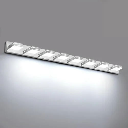 Vista 10 de Lámparas LED modernas para tocador de baño, 2 luces regulables de 15 pulgadas, color negro mate, para accesorios de iluminación de baño sobre