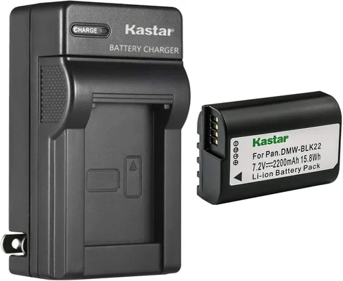 Vista 8 de Kastar DMW-BLK22 - Cargador de batería de pared de CA para cámara digital sin espejo Panasonic Lumix GH5 II, cámara digital sin espejo Panasonic