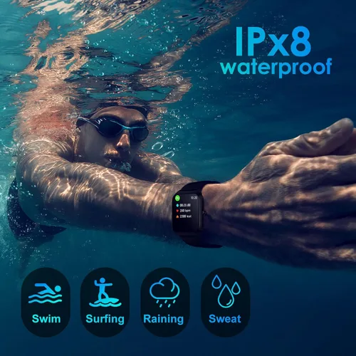 Vista 5 de Smart Watch for Men Women Make Call Answer 1.85" with 20+ Sport Modes Fitness Tracker Sleep Spo2 Heart Rate Monitor Smartwatch Waterproof Pedometer