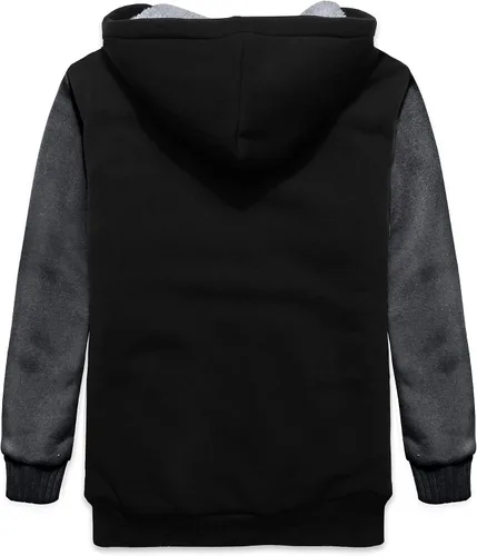 Vista 2 de GEEK LIGHTING Sudadera con capucha y forro de sherpa para niños, sudadera de forro polar con cremallera completa