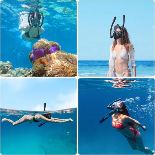 Vista 7 de Máscara de snorkel Mini tanque de buceo 0.5L hasta 6 minutos de respiración submarina dentro de 30 pies de profundidad de buceo pequeño tanque