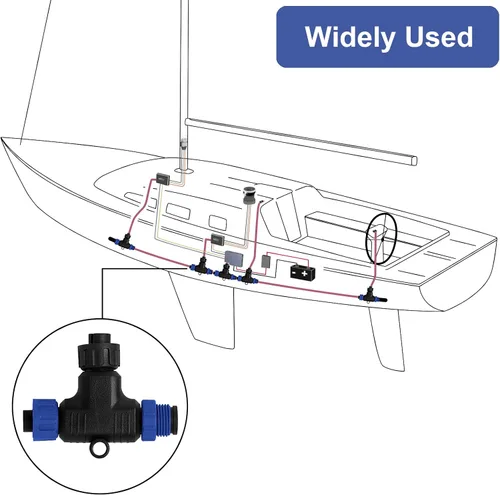 Vista 3 de NMEA 2000 T-Connector compatible con Garmin Lowrance Simrad B&G y Navico Networks, NMEA 2000 (N2k) (Tee) T-Connector