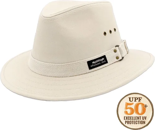 Vista 4 de Panama Jack Original Canvas Safari - Sombrero de sol para hombre, ala de 2 12 pulgadas, protección UPF (SPF) 50+